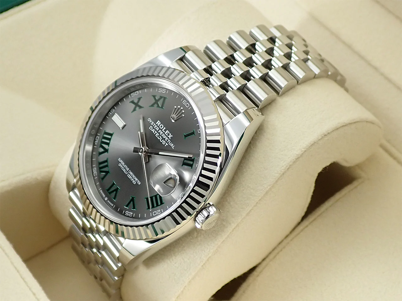 ロレックス デイトジャスト41 Ref.126334 ステンレススチール/ホワイトゴールド スレートローマン文字盤 ジュビリーブレスレット 未使用 00HTJUTJ - Image 4