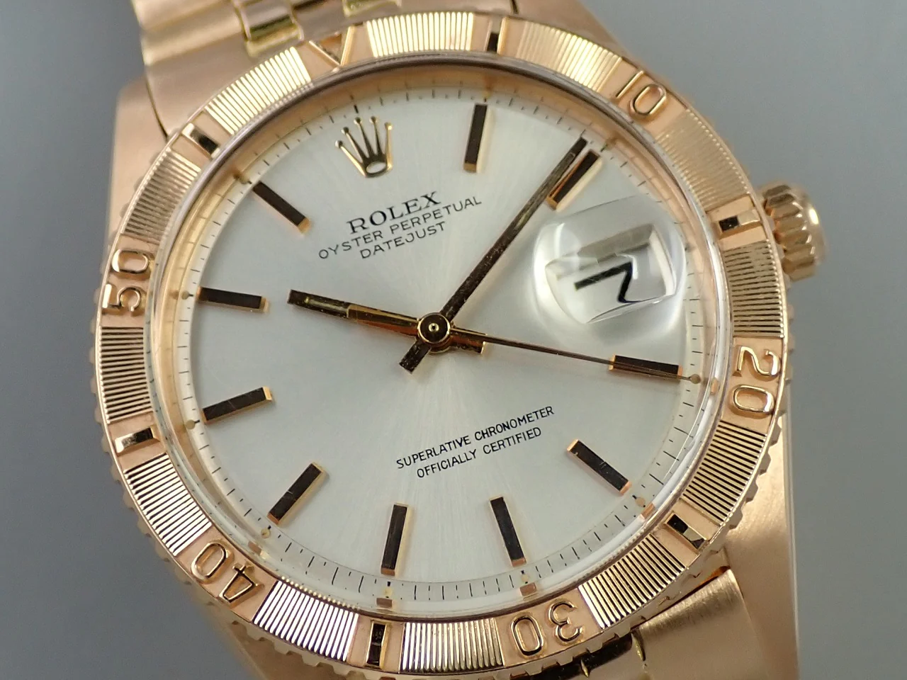 ロレックス デイトジャスト サンダーバード Ref.1625/5 ピンクゴールド シルバー文字盤 中古 0SWF0HVX ジュビリーブレスレット - Image 3