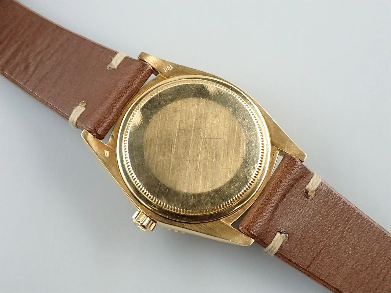 ロレックス デイトジャスト Ref.1625/8 イエローゴールド シャンパンモザイク文字盤 革ベルト - Image 7