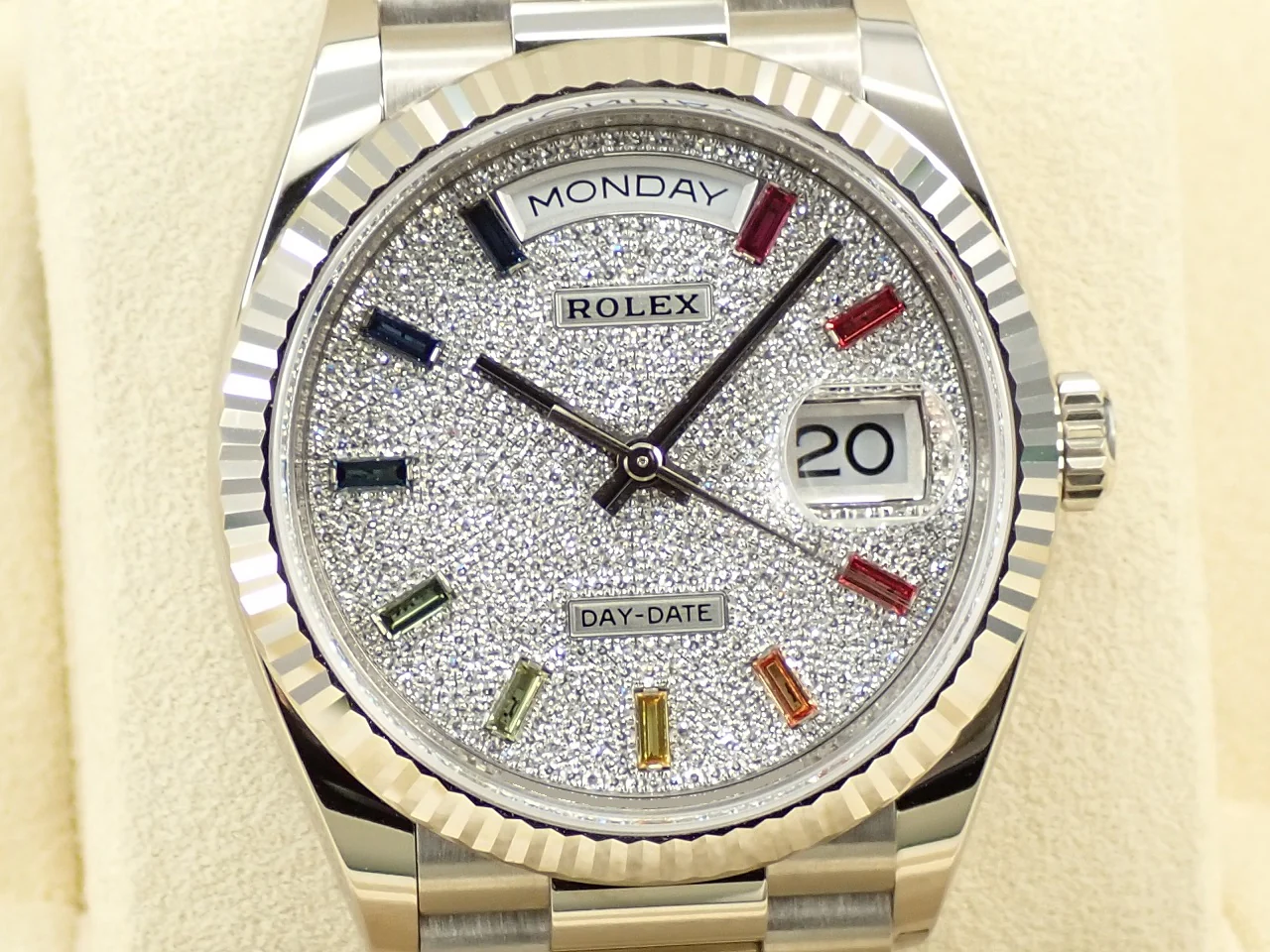 ロレックス デイデイト36 Ref.128239 ホワイトゴールド パヴェダイヤモンド文字盤 - Image 3