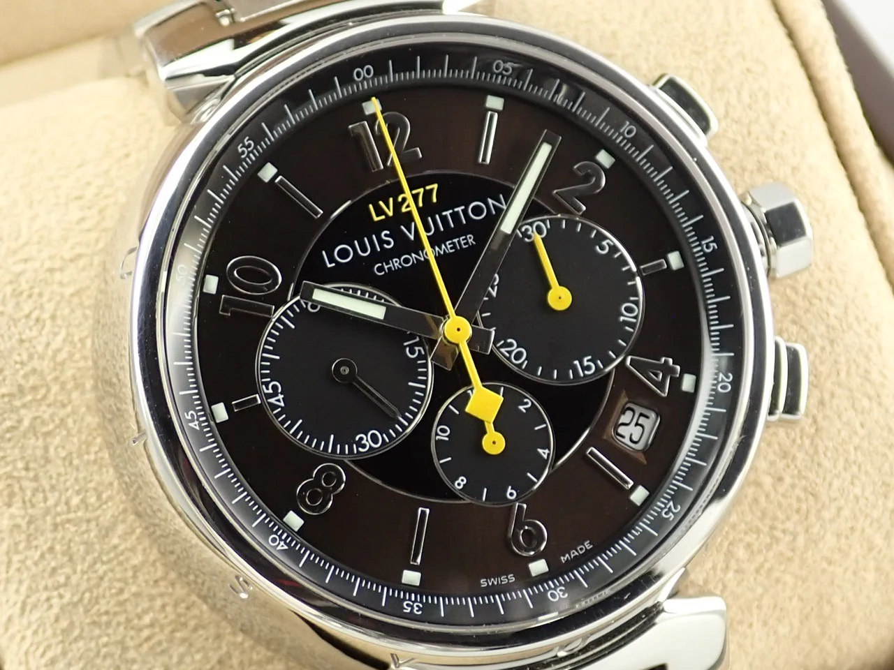 ルイヴィトン タンブール クロノグラフ Ref.Q11410 ブラウン×ブラック文字盤 中古 2LPYSLLL - Image 3