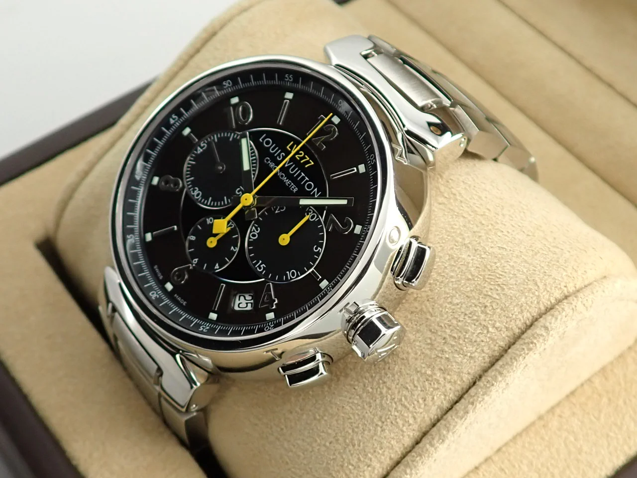 ルイヴィトン タンブール クロノグラフ Ref.Q11410 ブラウン×ブラック文字盤 中古 2LPYSLLL - Image 4