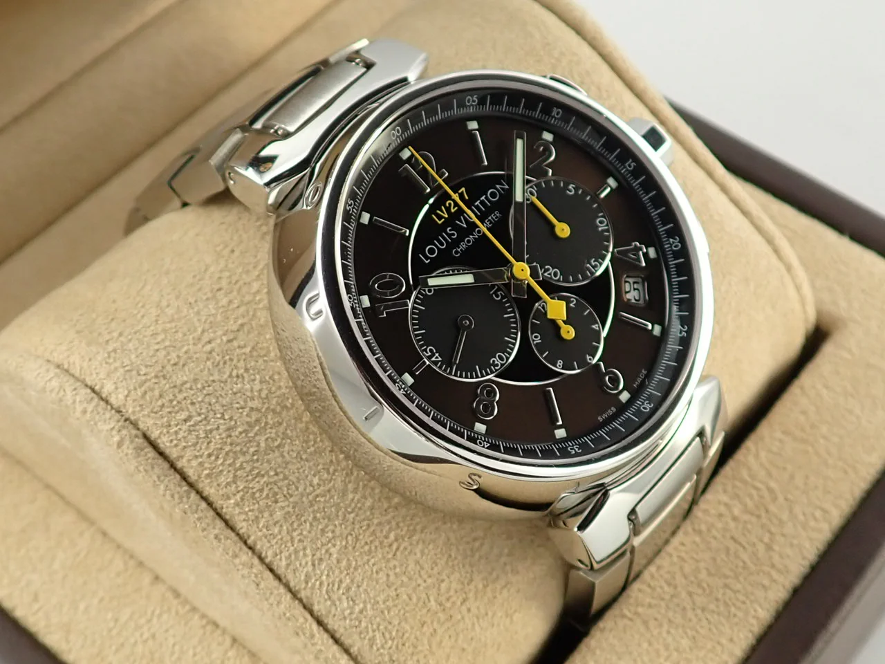 ルイヴィトン タンブール クロノグラフ Ref.Q11410 ブラウン×ブラック文字盤 中古 2LPYSLLL - Image 5