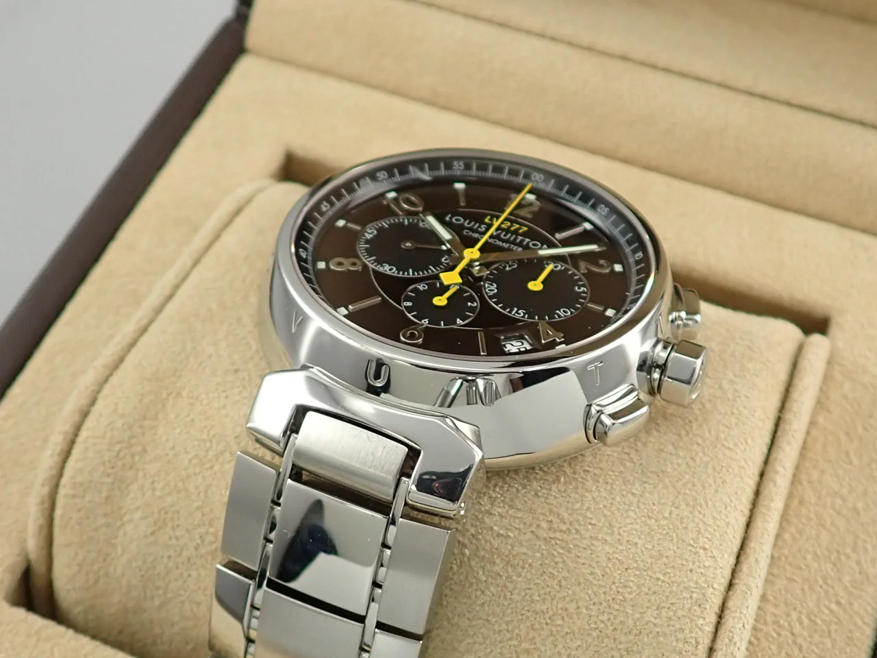ルイヴィトン タンブール クロノグラフ Ref.Q11410 ブラウン×ブラック文字盤 中古 2LPYSLLL - Image 6