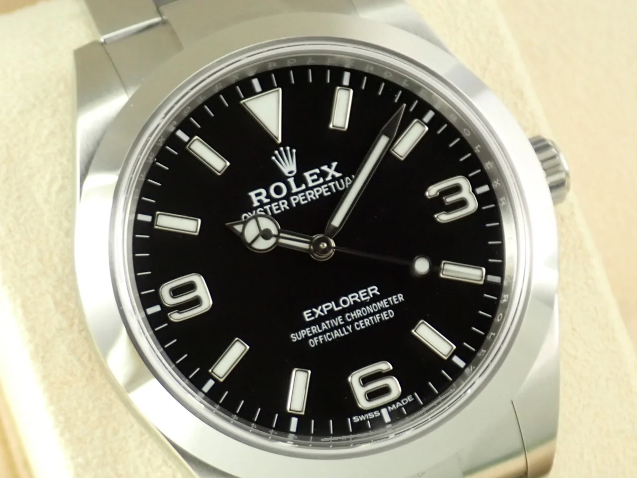 ロレックス エクスプローラーI 鏡面ブラックアウト Ref.214270 ステンレススチール ブラック文字盤 - Image 3