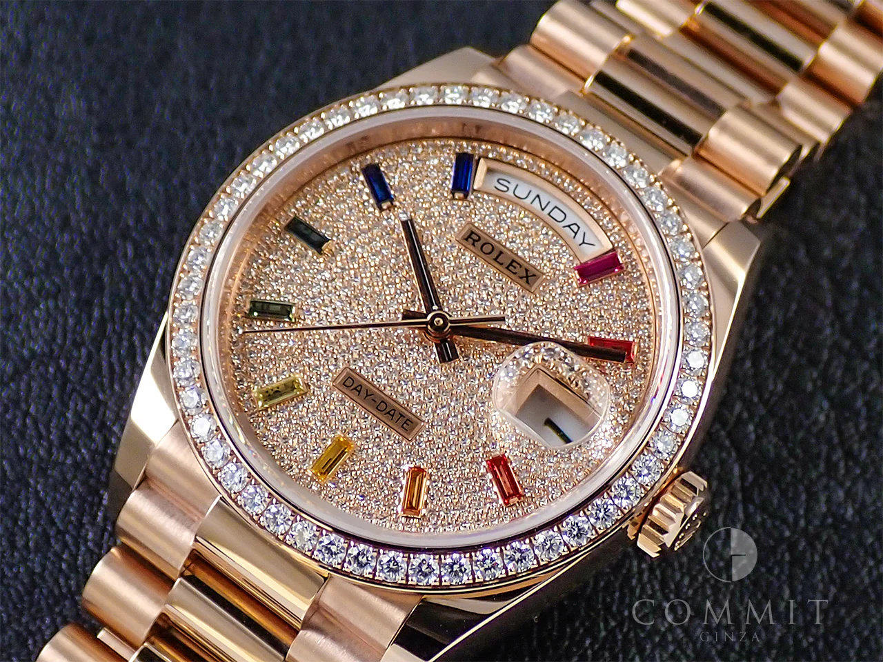 ロレックス デイデイト36 Ref.128345RBR エバーローズゴールド パヴェダイヤモンド文字盤 - Image 11