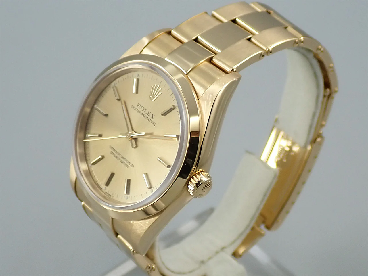 ロレックス オイスターパーペチュアル Ref.14208 イエローゴールド シャンパン文字盤 - Image 4