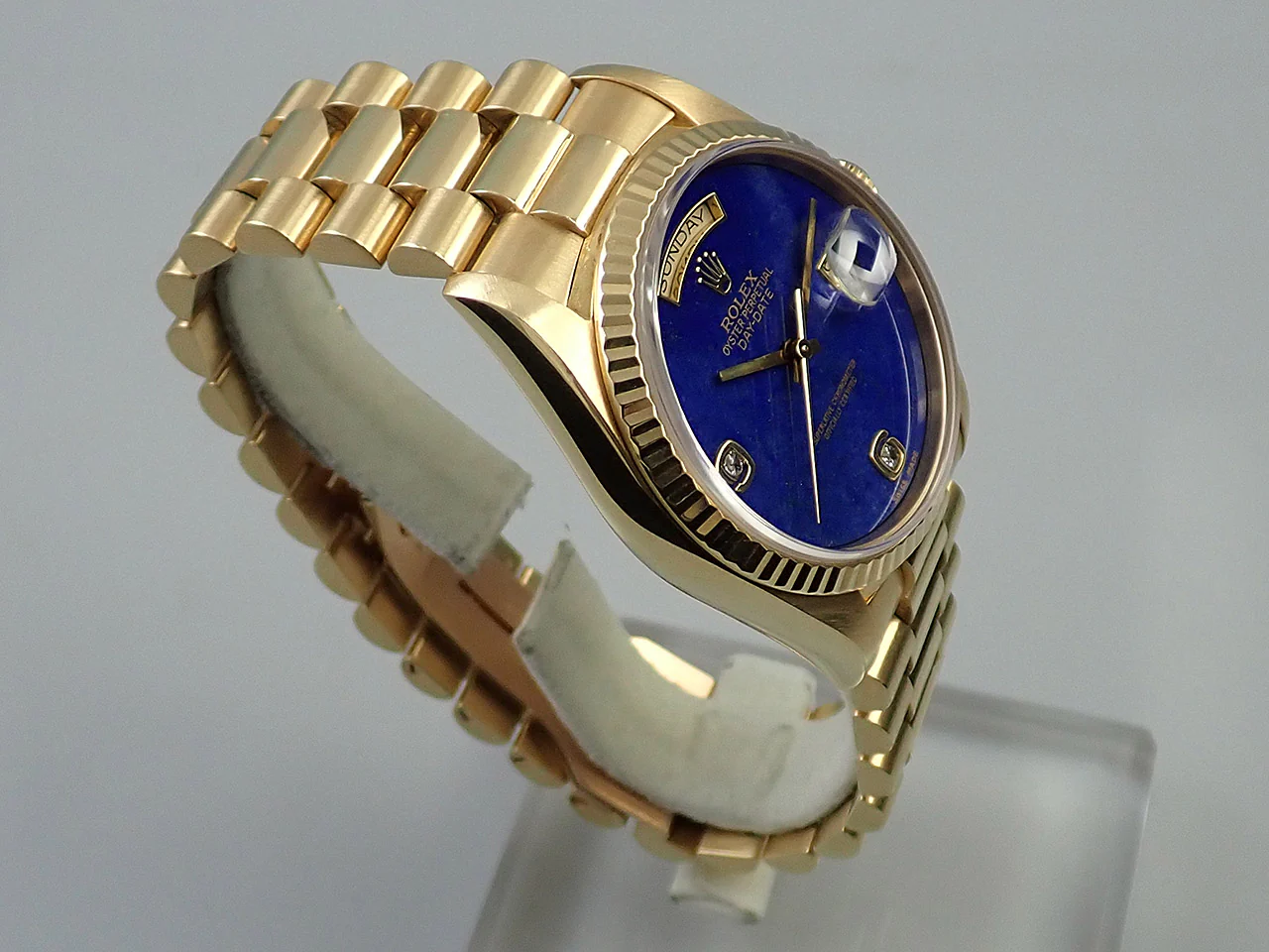 ロレックス デイデイト36 Ref.18238 2BR イエローゴールド ラピスラズリ文字盤 - Image 4
