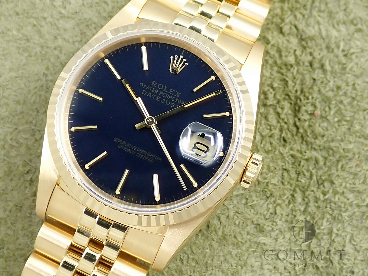 ロレックス デイトジャスト36 Ref.16238 イエローゴールド ネイビー文字盤 ジュビリーブレスレット - Image 12