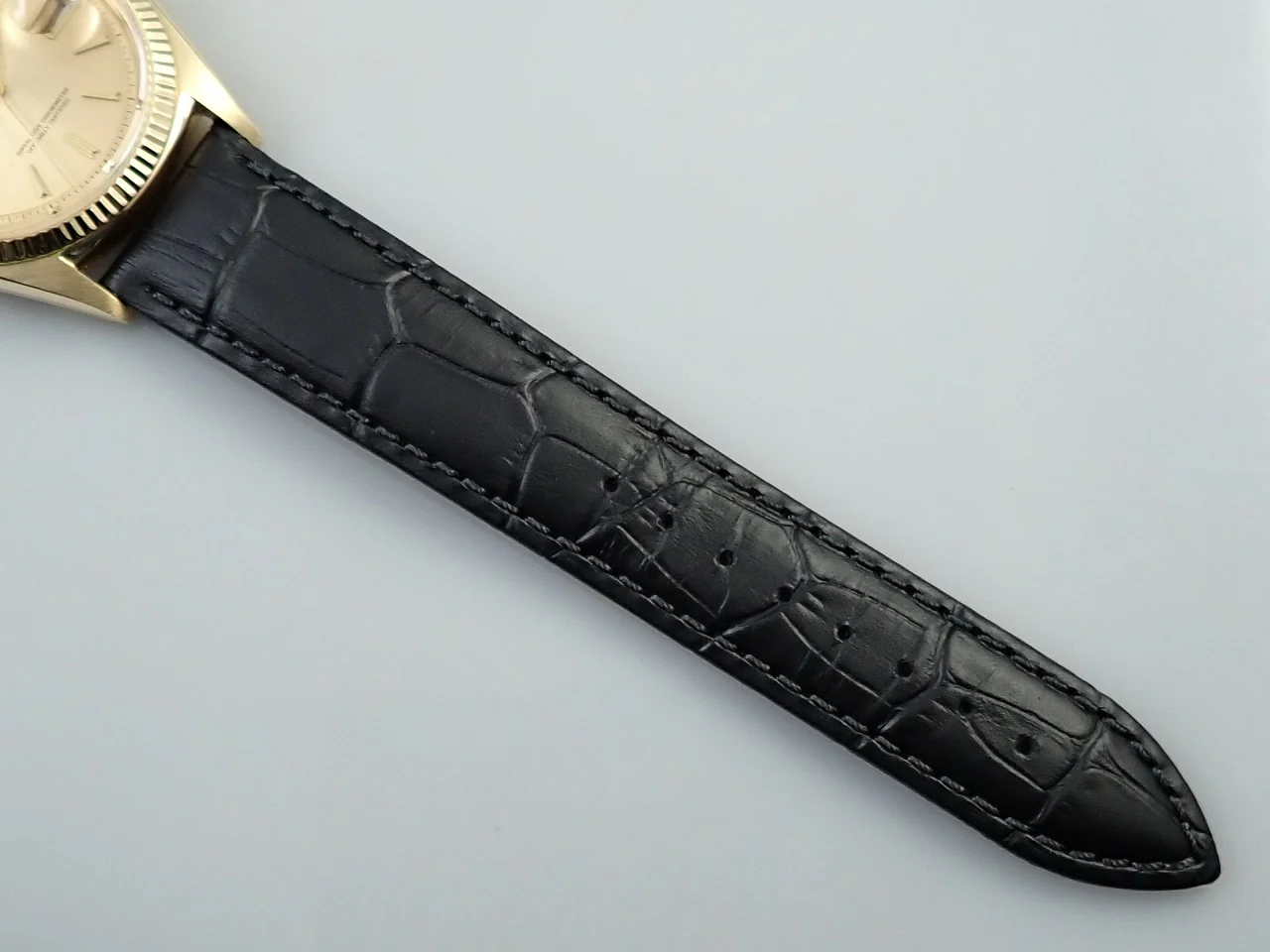 ロレックス デイトジャスト Ref.1601 イエローゴールド シャンパン文字盤 革ベルト - Image 10