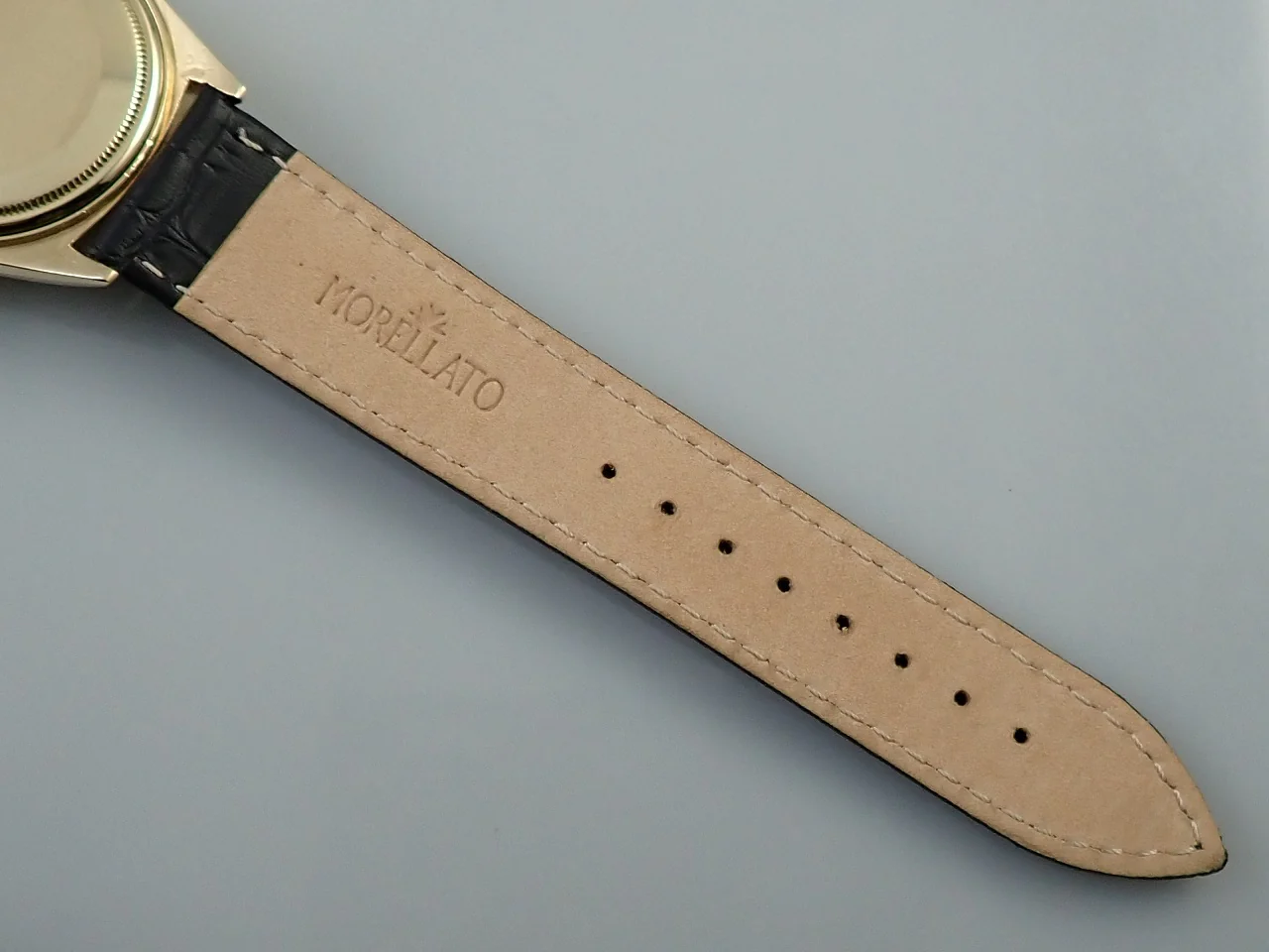 ロレックス デイトジャスト Ref.1601 イエローゴールド シャンパン文字盤 革ベルト - Image 11