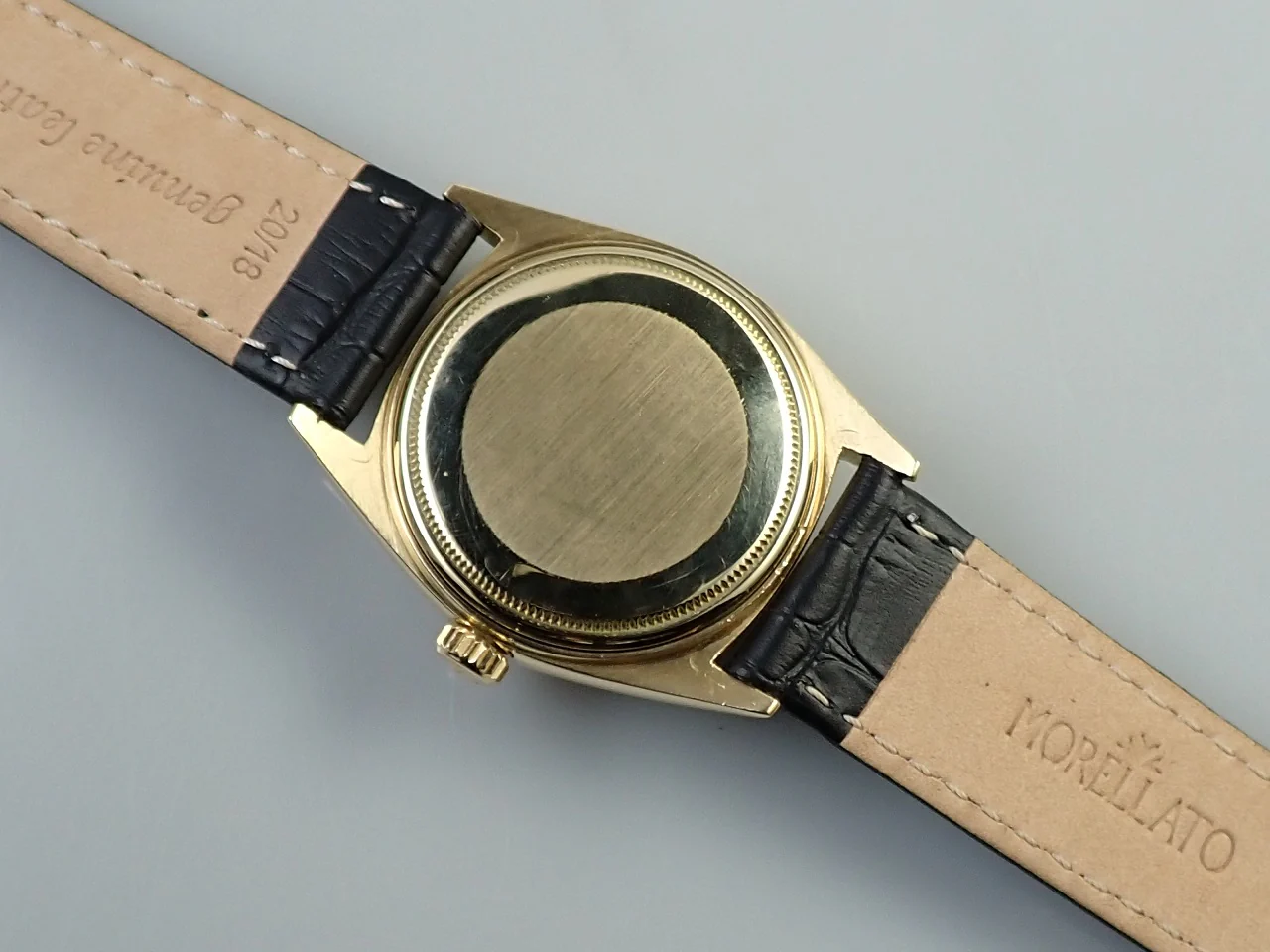 ロレックス デイトジャスト Ref.1601 イエローゴールド シャンパン文字盤 革ベルト - Image 7