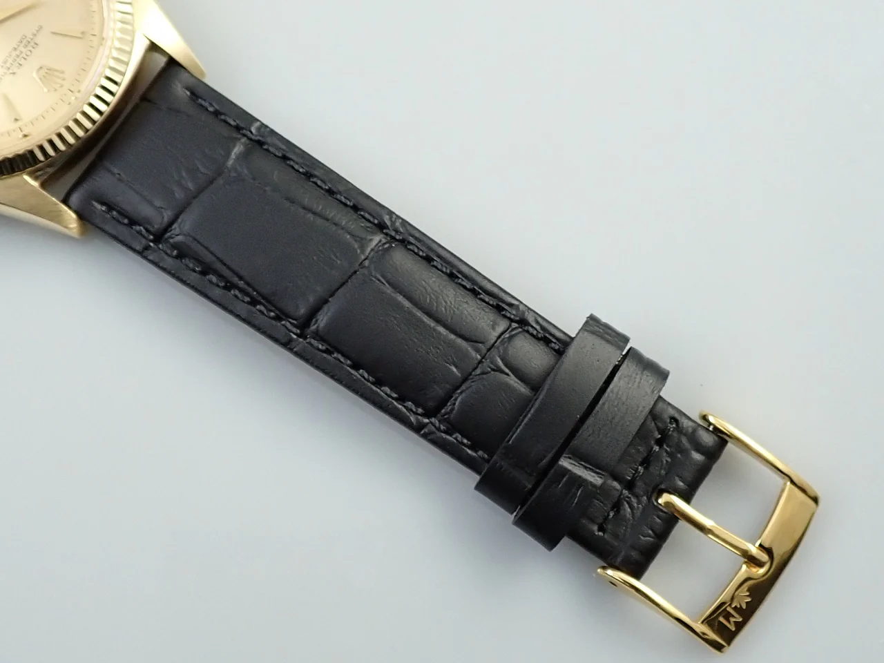 ロレックス デイトジャスト Ref.1601 イエローゴールド シャンパン文字盤 革ベルト - Image 8