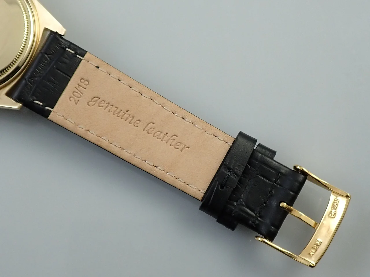 ロレックス デイトジャスト Ref.1601 イエローゴールド シャンパン文字盤 革ベルト - Image 9