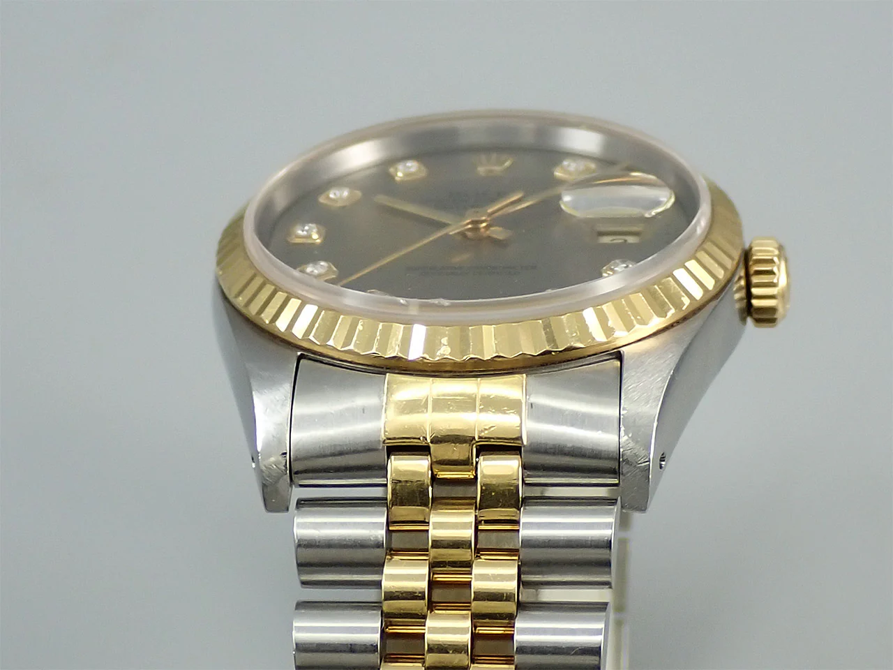 ロレックス デイトジャスト Ref.16233G ステンレススチール/イエローゴールド グレーx10Pダイヤ文字盤 ジュビリーブレスレット - Image 6