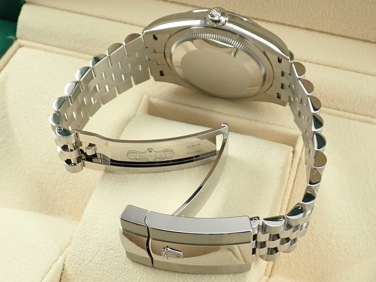 ロレックス デイトジャスト36 Ref.126234 ステンレススチール/ホワイトゴールド オリーブグリーン パームモチーフ文字盤 ジュビリーブレスレット - Image 7