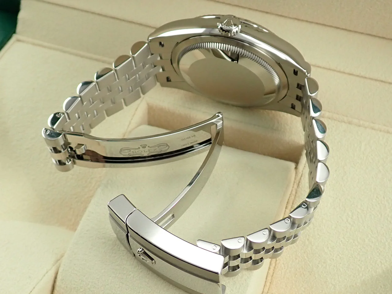 ロレックス デイトジャスト36 Ref.126234G ステンレススチール/ホワイトゴールド グリーンパームモチーフ文字盤 ジュビリーブレスレット 未使用 5W154T2C - Image 8