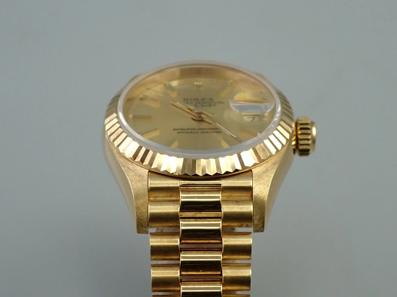 ロレックス デイトジャスト26 Ref.69178 イエローゴールド シャンパン文字盤 プレジデントブレスレット - Image 6