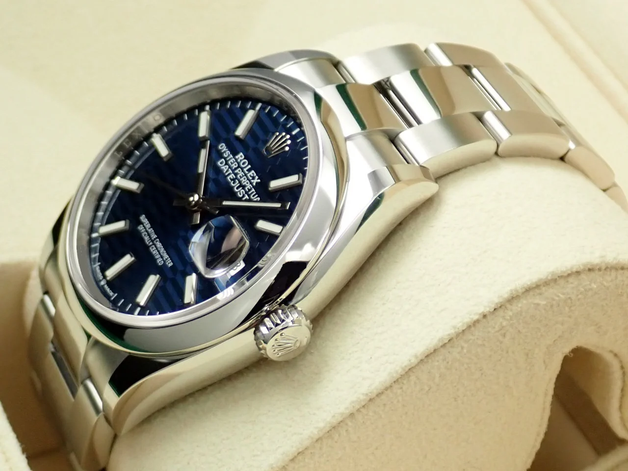 ロレックス デイトジャスト36 Ref.126200 ステンレススチール ブルー フルーテッドモチーフ文字盤 オイスターブレスレット 未使用 6108LSX4 - Image 4