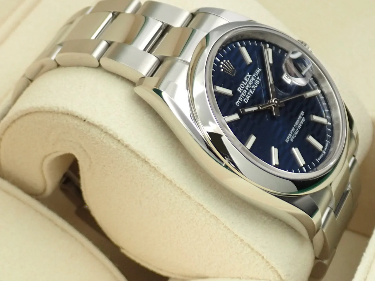 ロレックス デイトジャスト36 Ref.126200 ステンレススチール ブルー フルーテッドモチーフ文字盤 オイスターブレスレット 未使用 6108LSX4 - Image 5
