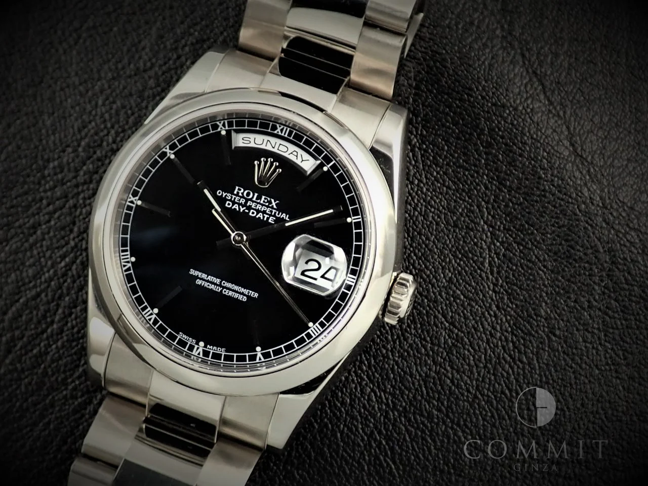 ロレックス デイデイト36 Ref.118209 ホワイトゴールド ブラック文字盤 - Image 11