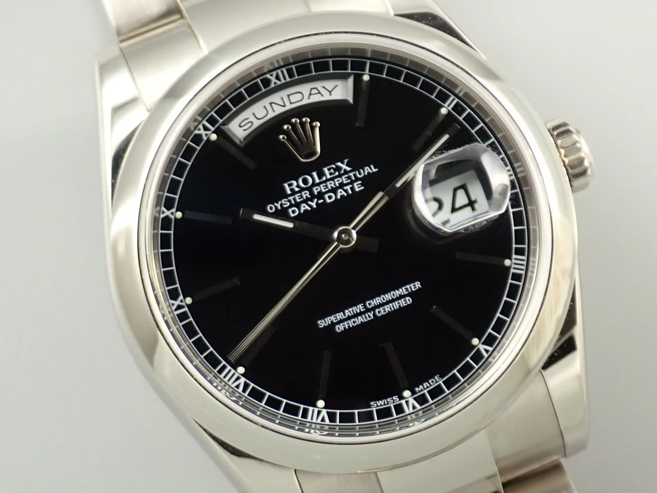 ロレックス デイデイト36 Ref.118209 ホワイトゴールド ブラック文字盤 - Image 3