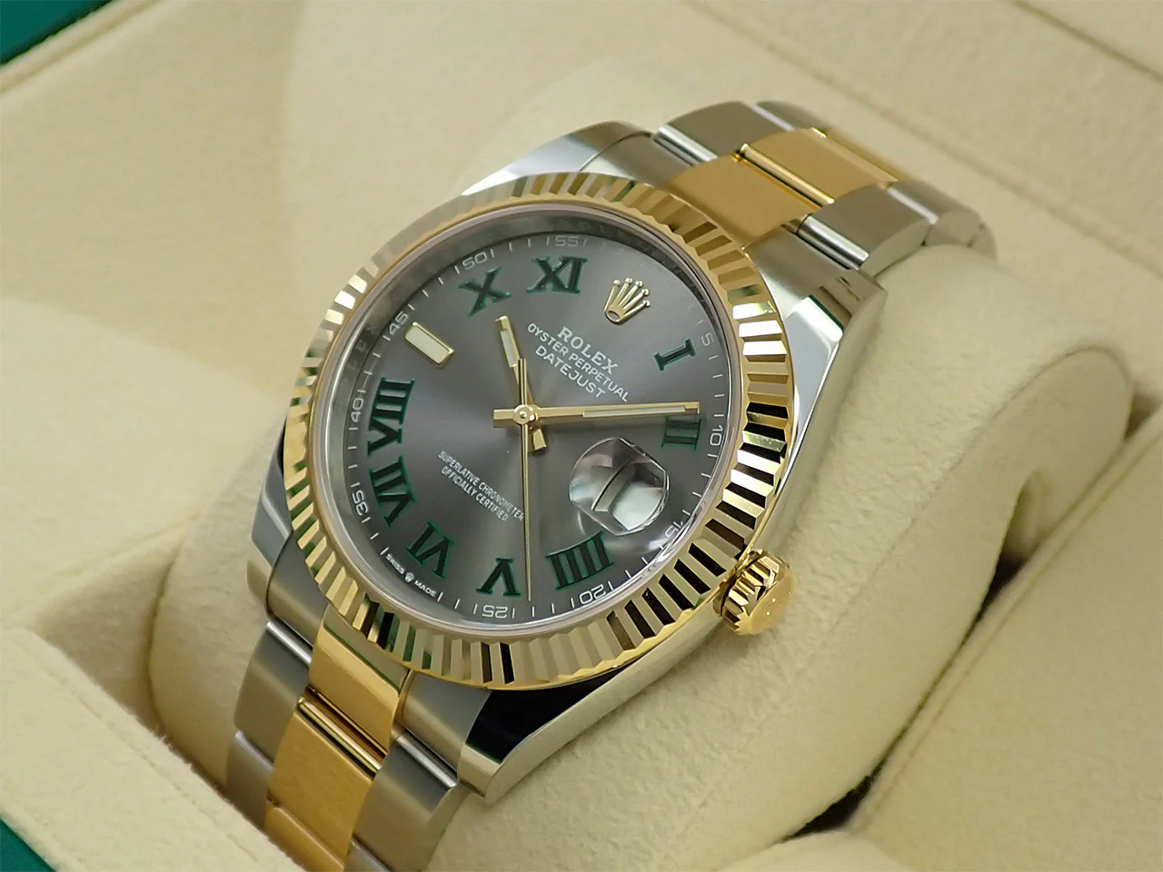 ロレックス デイトジャスト41 Ref.126333 ステンレススチール/イエローゴールド スレートローマン文字盤 オイスターブレスレット - Image 4