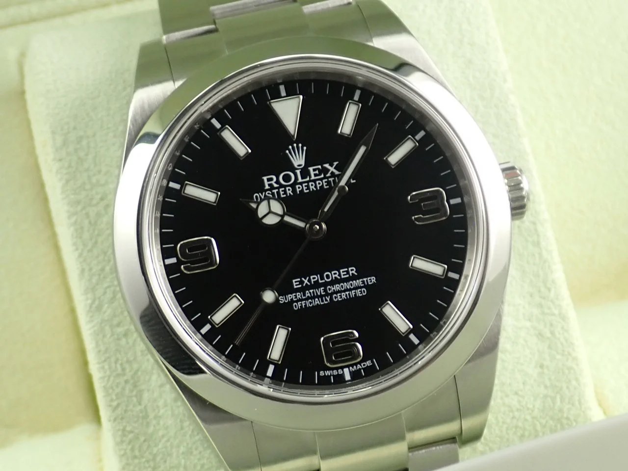 ロレックス エクスプローラーI 鏡面ブラックアウト Ref.214270 ステンレススチール ブラック文字盤 - Image 3