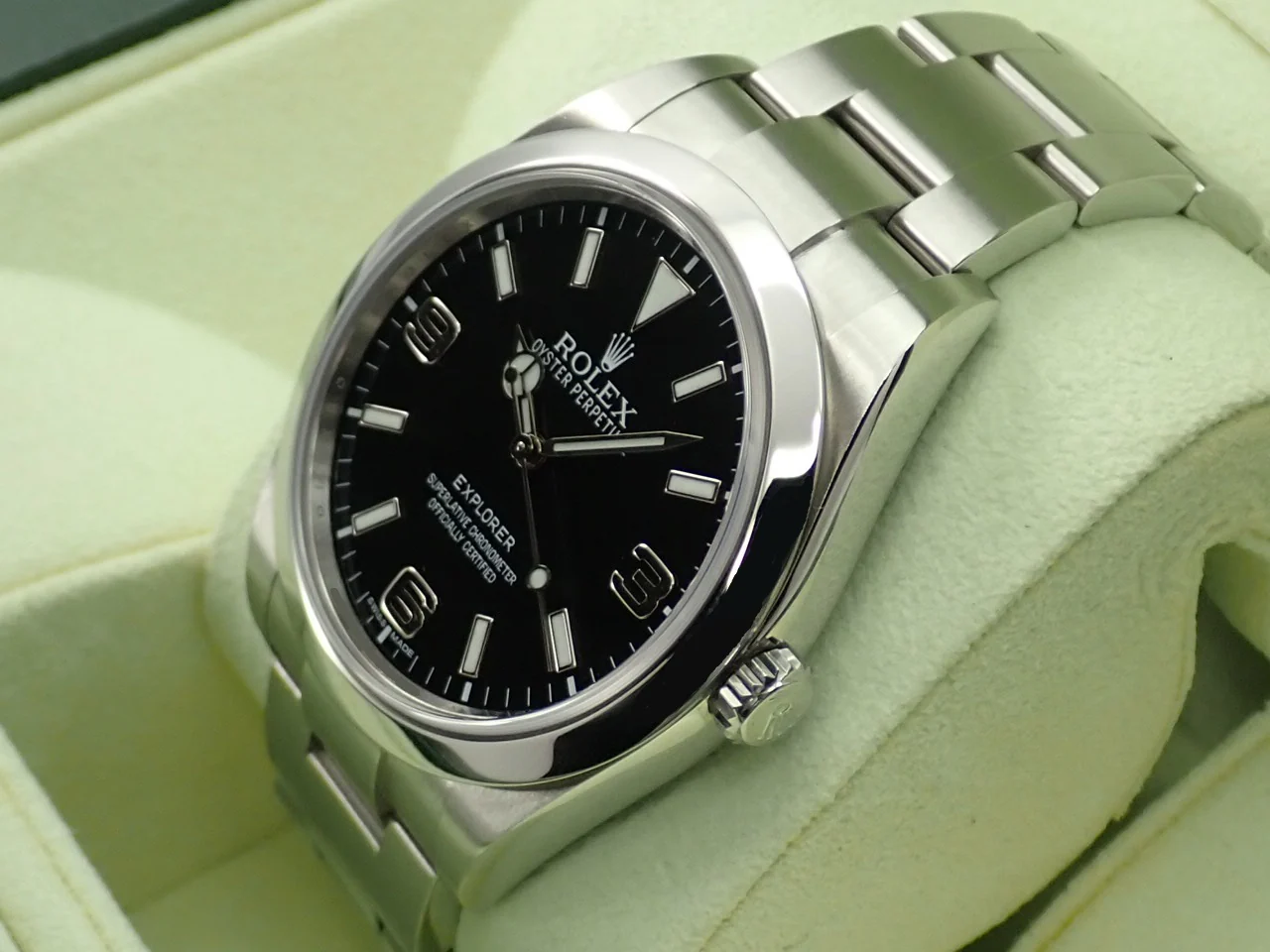 ロレックス エクスプローラーI 鏡面ブラックアウト Ref.214270 ステンレススチール ブラック文字盤 - Image 4