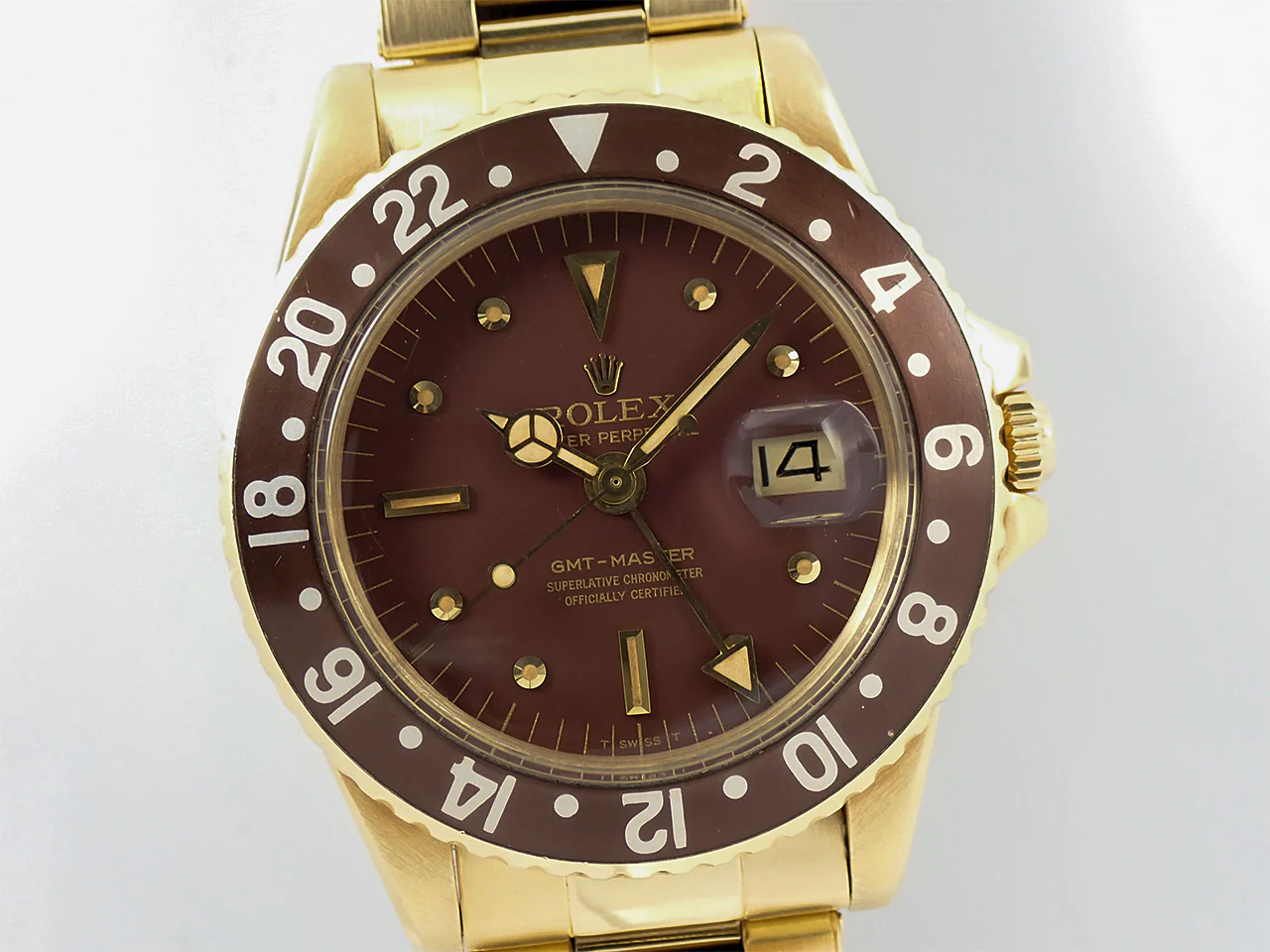 ロレックス GMTマスター Ref.1675/8 イエローゴールド ブラウン文字盤 オイスターブレスレット - Image 3