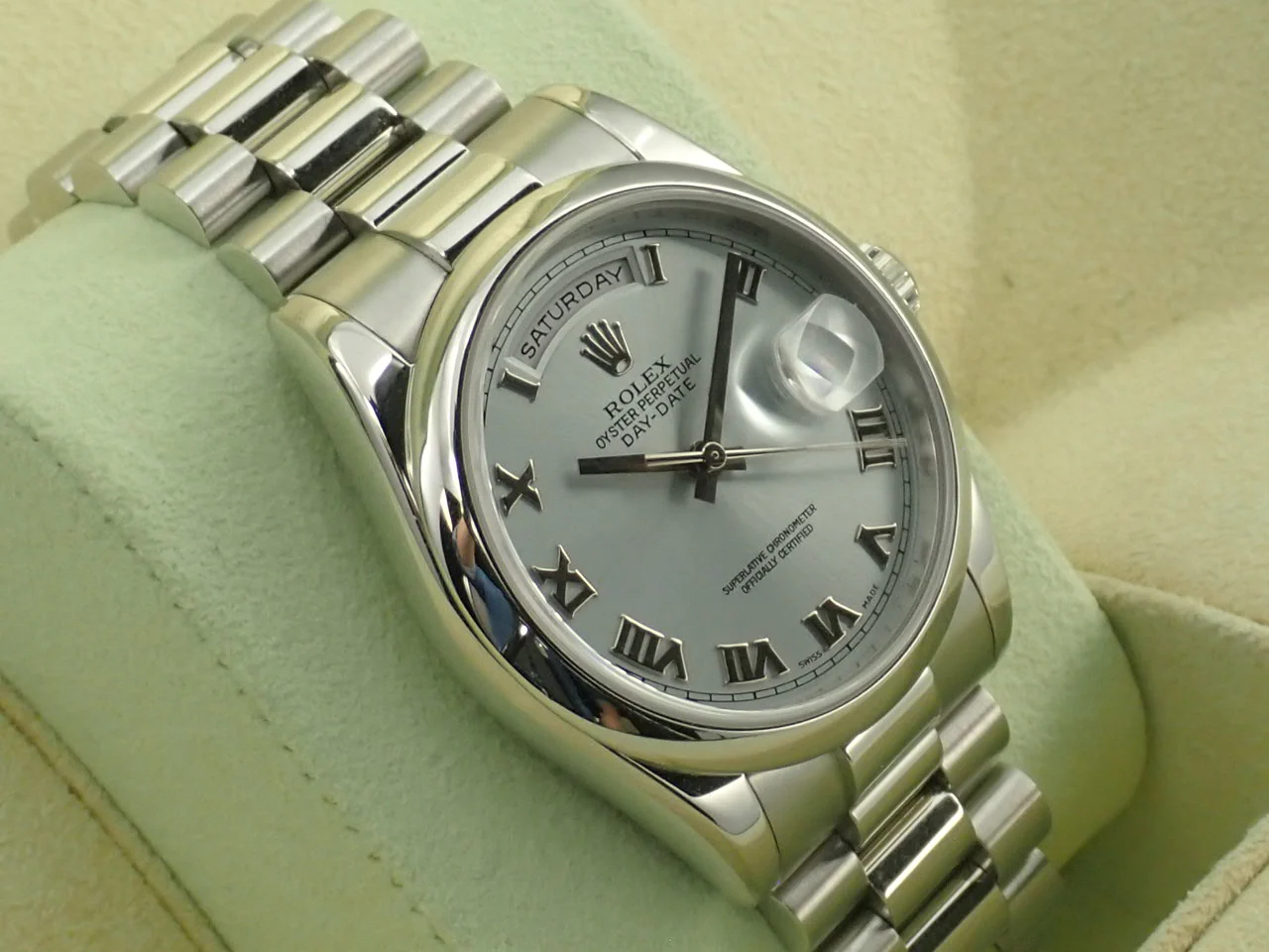 ロレックス デイデイト36 Ref.118206 プラチナ アイスブルー文字盤 - Image 5