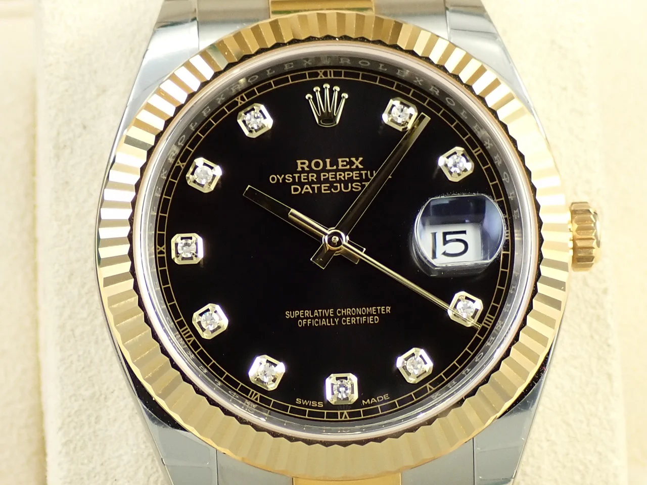 ロレックス デイトジャスト41 Ref.126333 ステンレススチール/イエローゴールド ブラック文字盤 オイスターブレスレット - Image 3