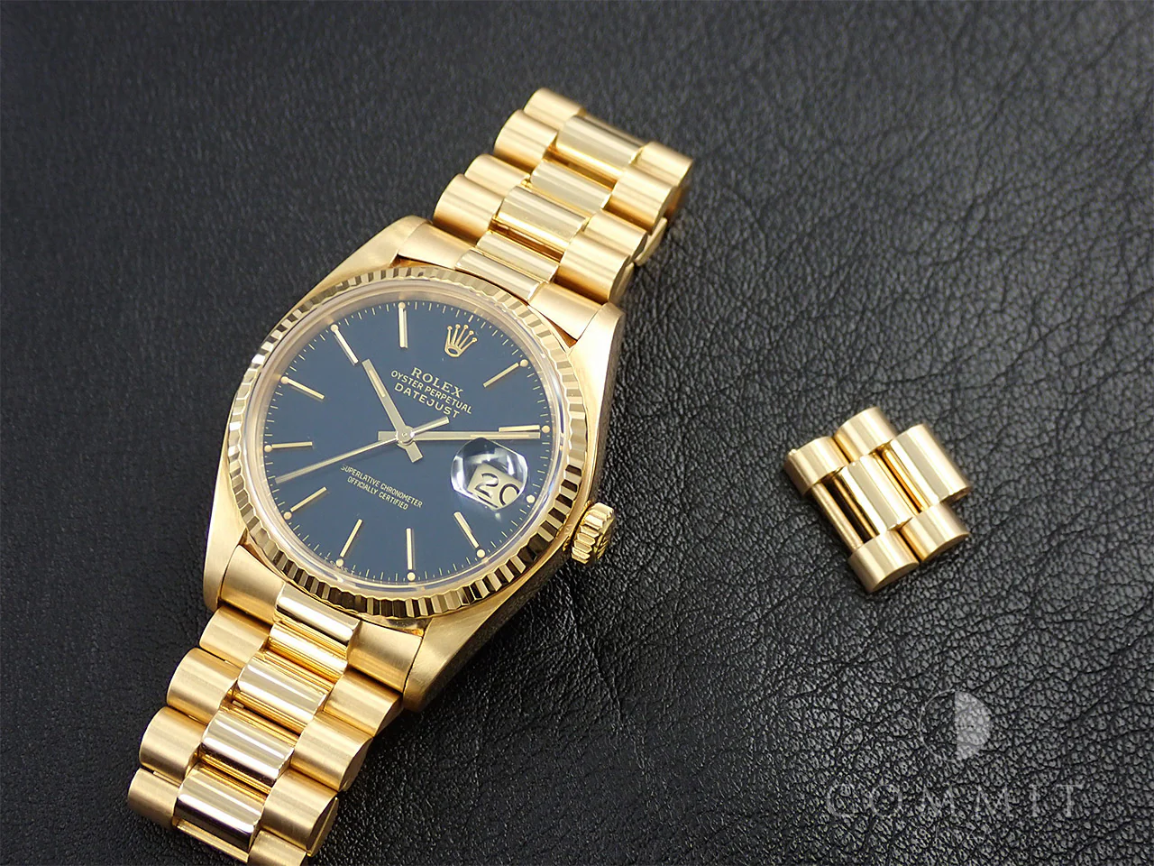 ロレックス デイトジャスト Ref.16018 イエローゴールド ブルー文字盤 プレジデントブレスレット - Image 10
