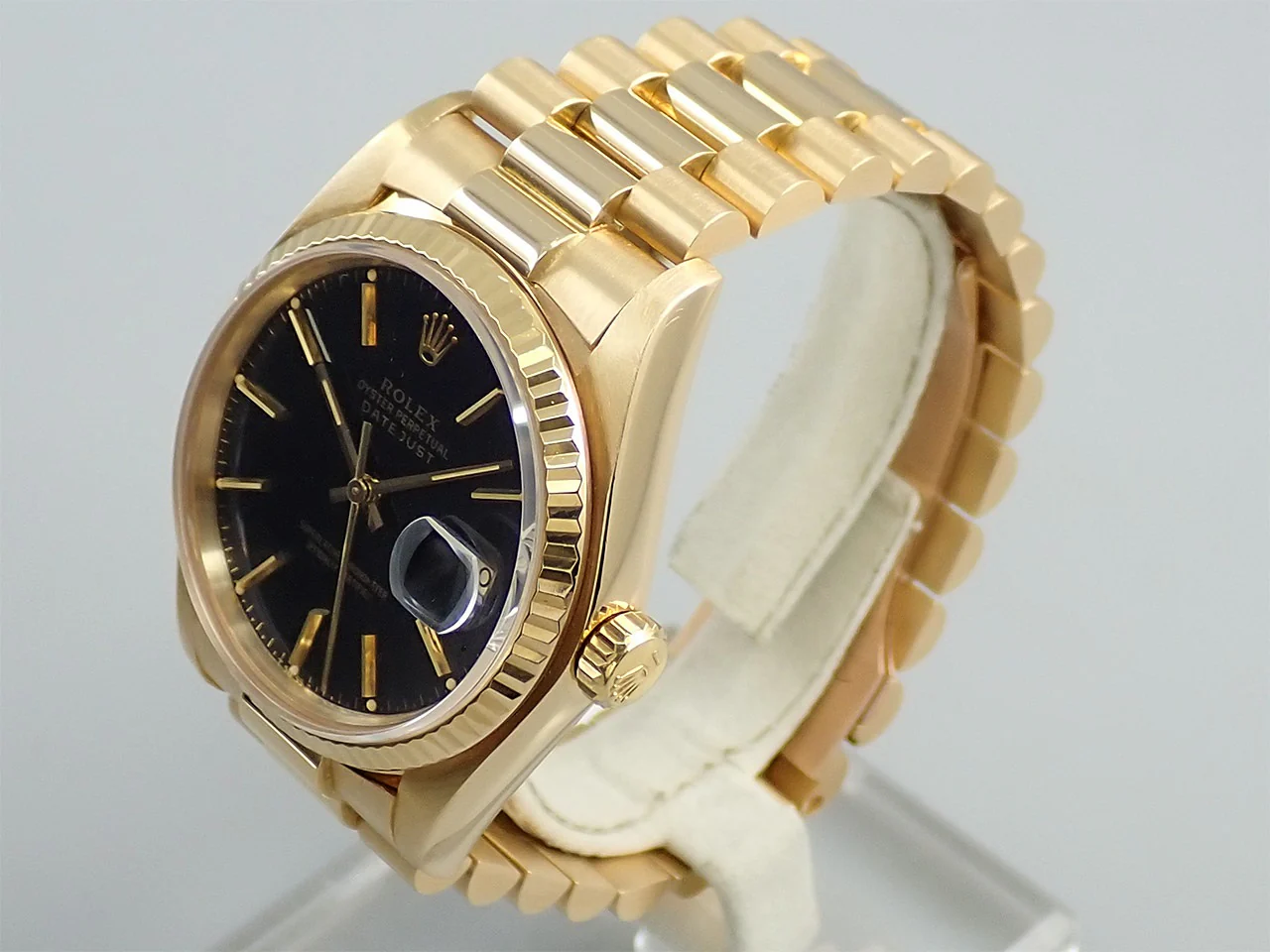 ロレックス デイトジャスト Ref.16018 イエローゴールド ブルー文字盤 プレジデントブレスレット - Image 4