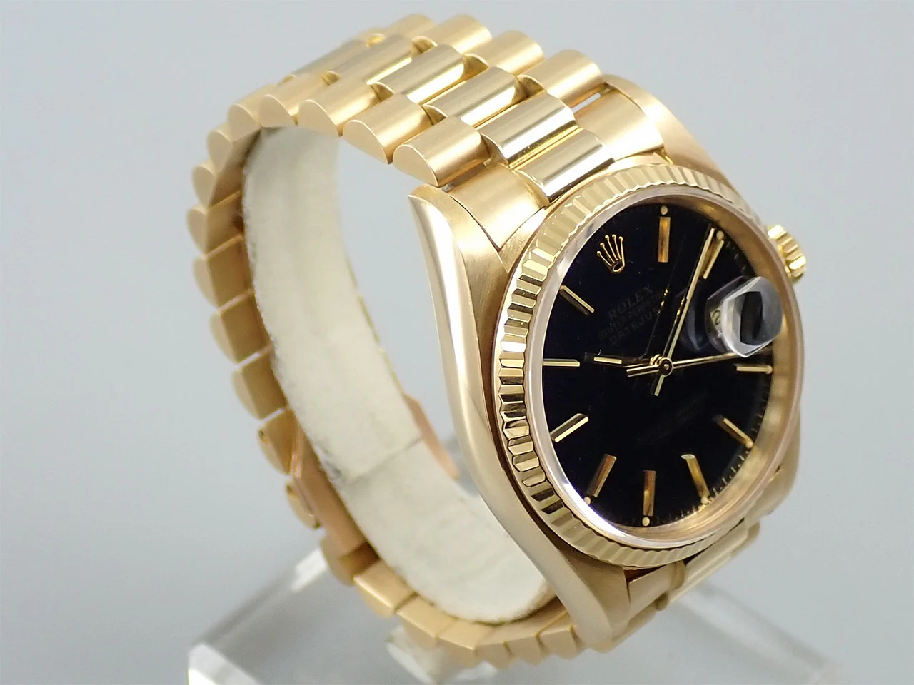 ロレックス デイトジャスト Ref.16018 イエローゴールド ブルー文字盤 プレジデントブレスレット - Image 5