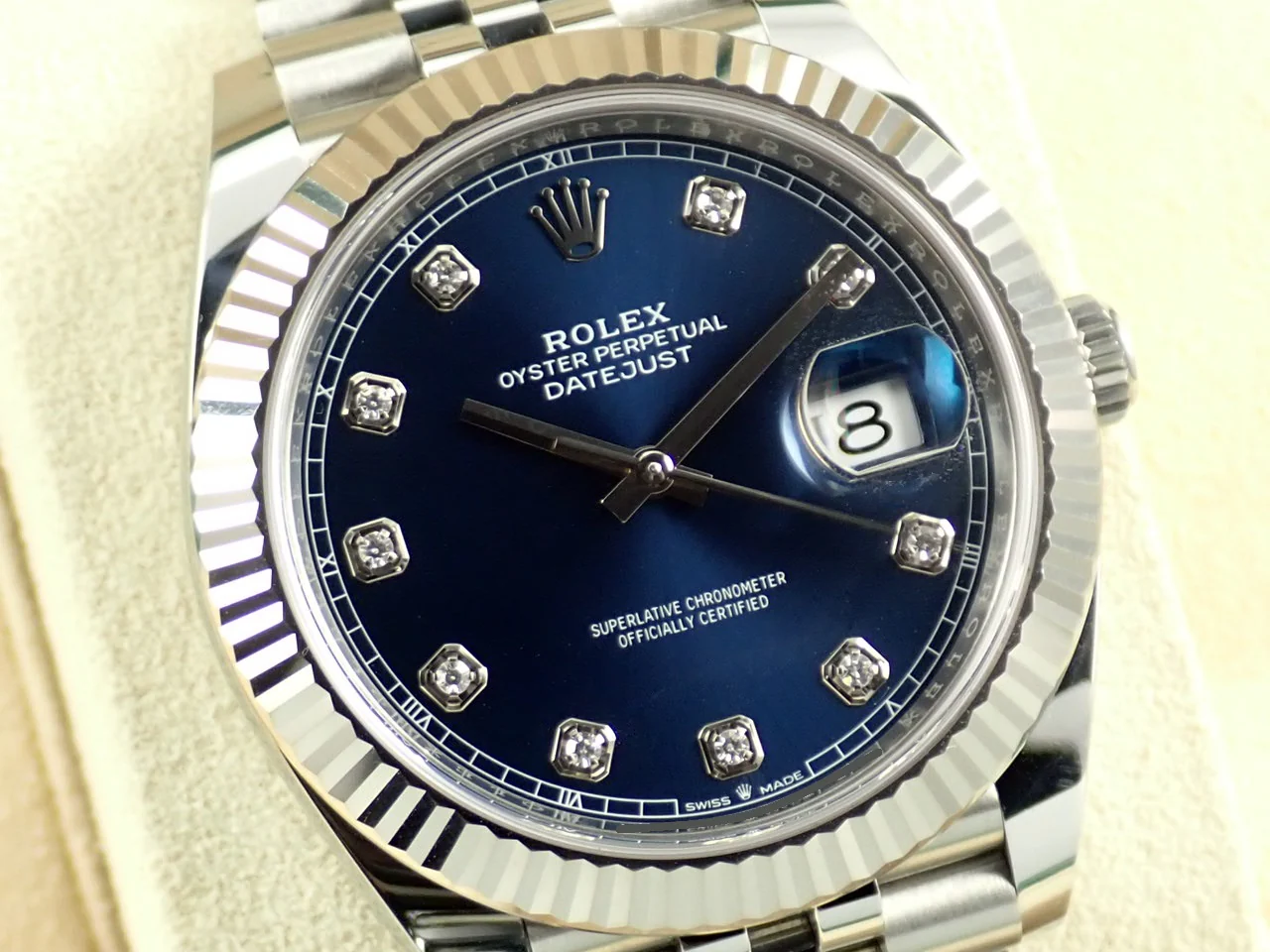 ロレックス デイトジャスト41 Ref.126334G ステンレススチール/ホワイトゴールド ブライトブルー文字盤 ジュビリーブレスレット 中古 6ZAMAS0W - Image 3