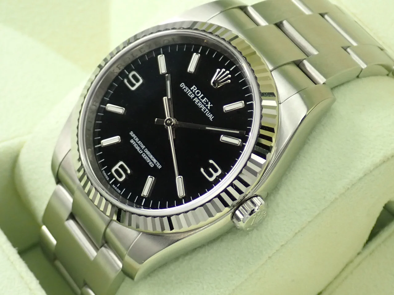 ロレックス オイスターパーペチュアル36 Ref.116034 ステンレススチール/ホワイトゴールド ブラック文字盤 - Image 4
