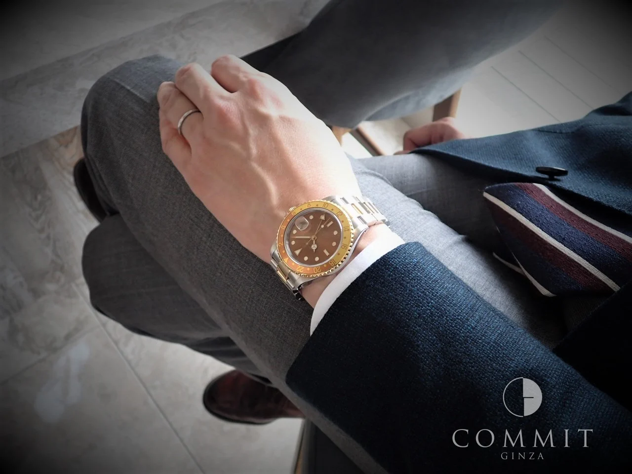 ロレックス GMTマスターII Ref.16713 ステンレススチール/イエローゴールド ブラウン文字盤 オイスターブレスレット - Image 11