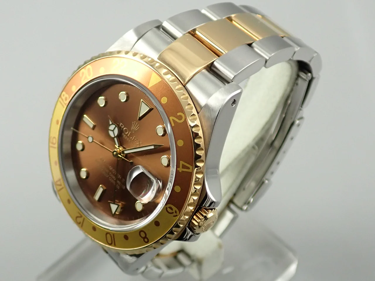 ロレックス GMTマスターII Ref.16713 ステンレススチール/イエローゴールド ブラウン文字盤 オイスターブレスレット - Image 4