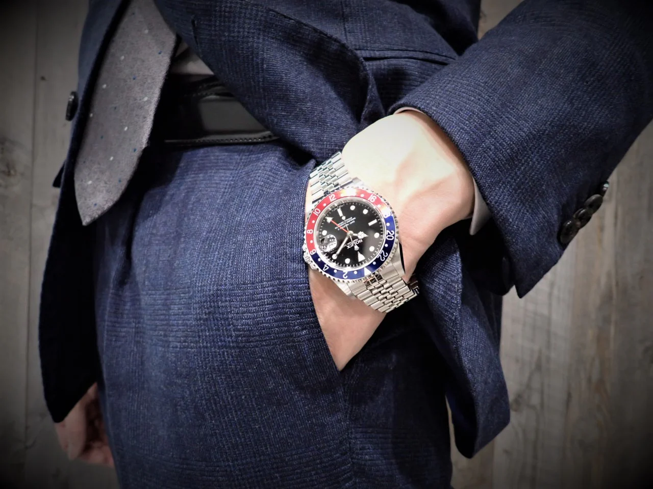 ロレックス GMTマスターII Ref.16710 ステンレススチール ブラック文字盤 ジュビリーブレスレット 極美品 7C3703C8 - Image 12