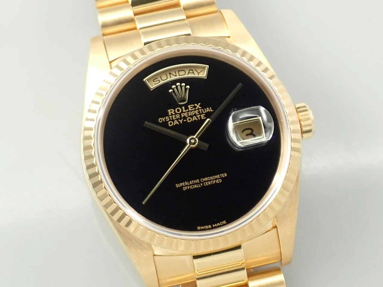 ロレックス デイデイト36 Ref.18238 イエローゴールド オニキス文字盤 - Image 3