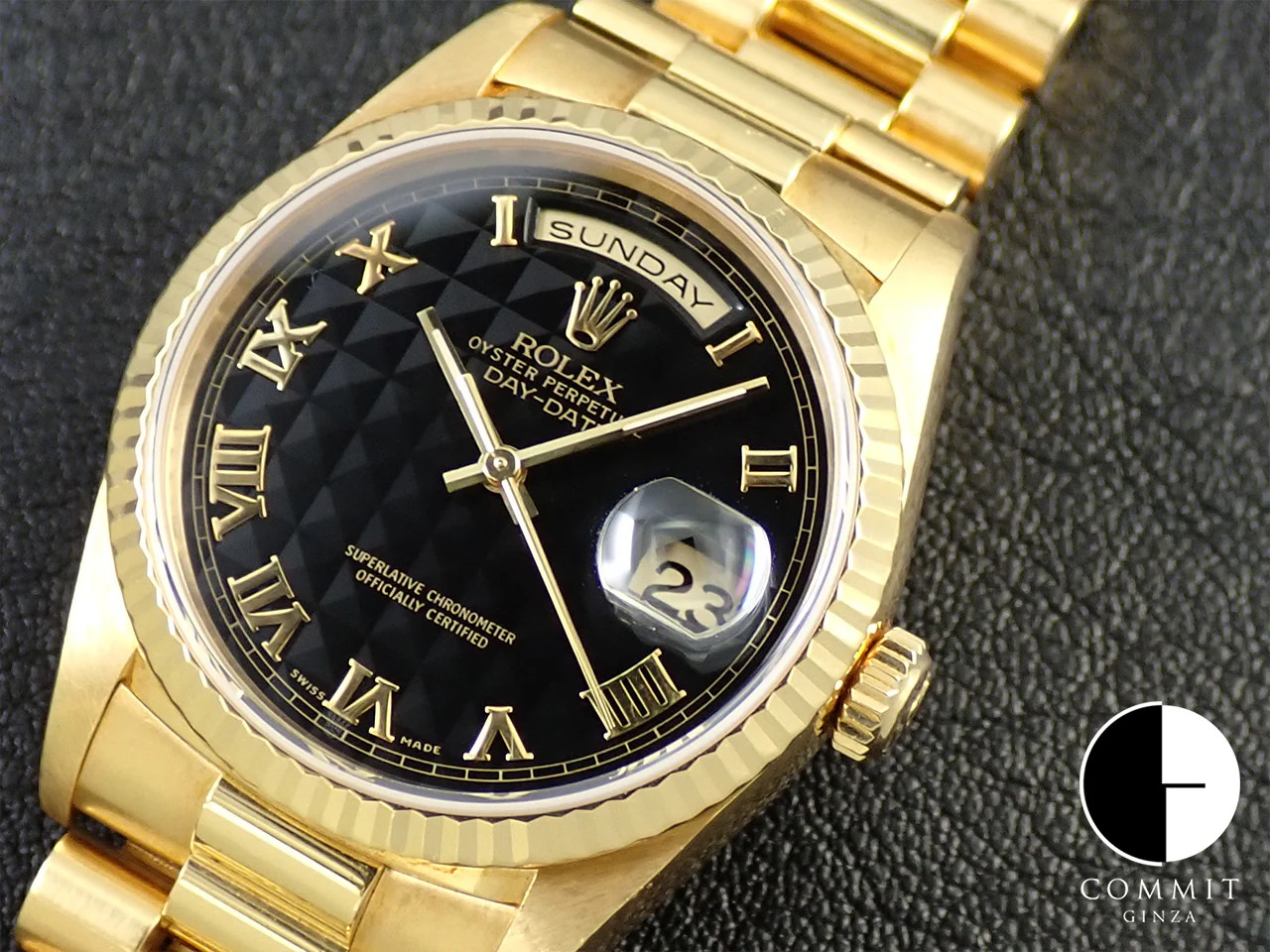 ロレックス デイデイト36 Ref.18238 イエローゴールド ブラック文字盤 - Image 12
