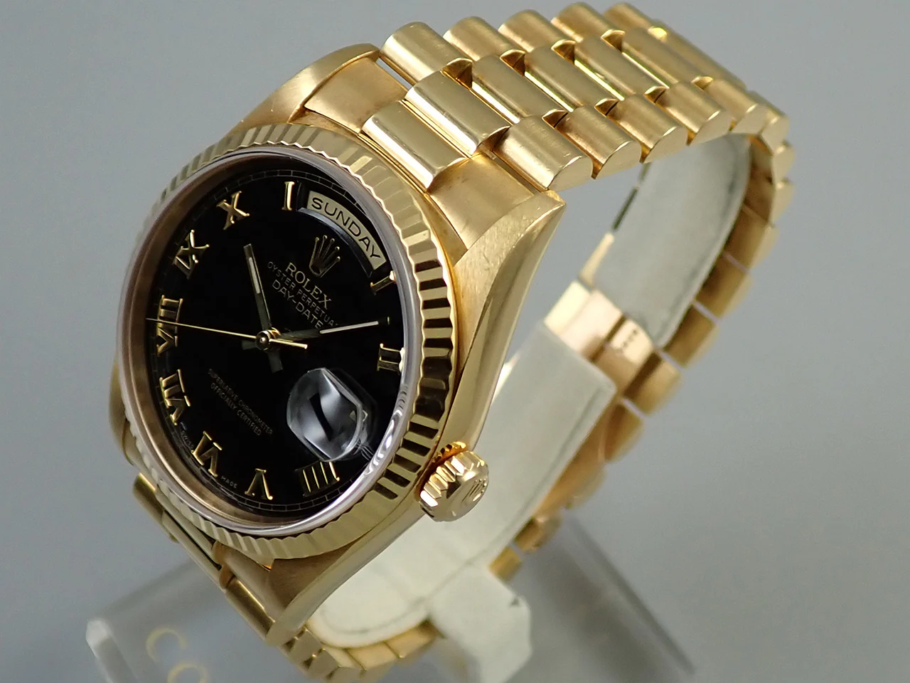 ロレックス デイデイト36 Ref.18238 イエローゴールド ブラック文字盤 - Image 4