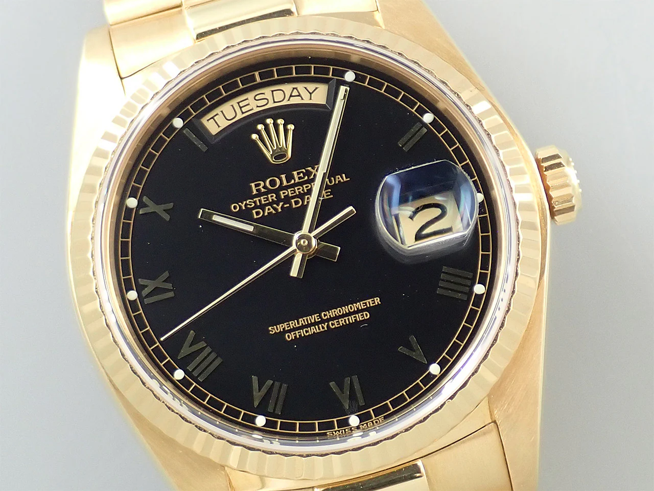 ロレックス デイデイト36 Ref.18038 イエローゴールド ブラック文字盤 - Image 3