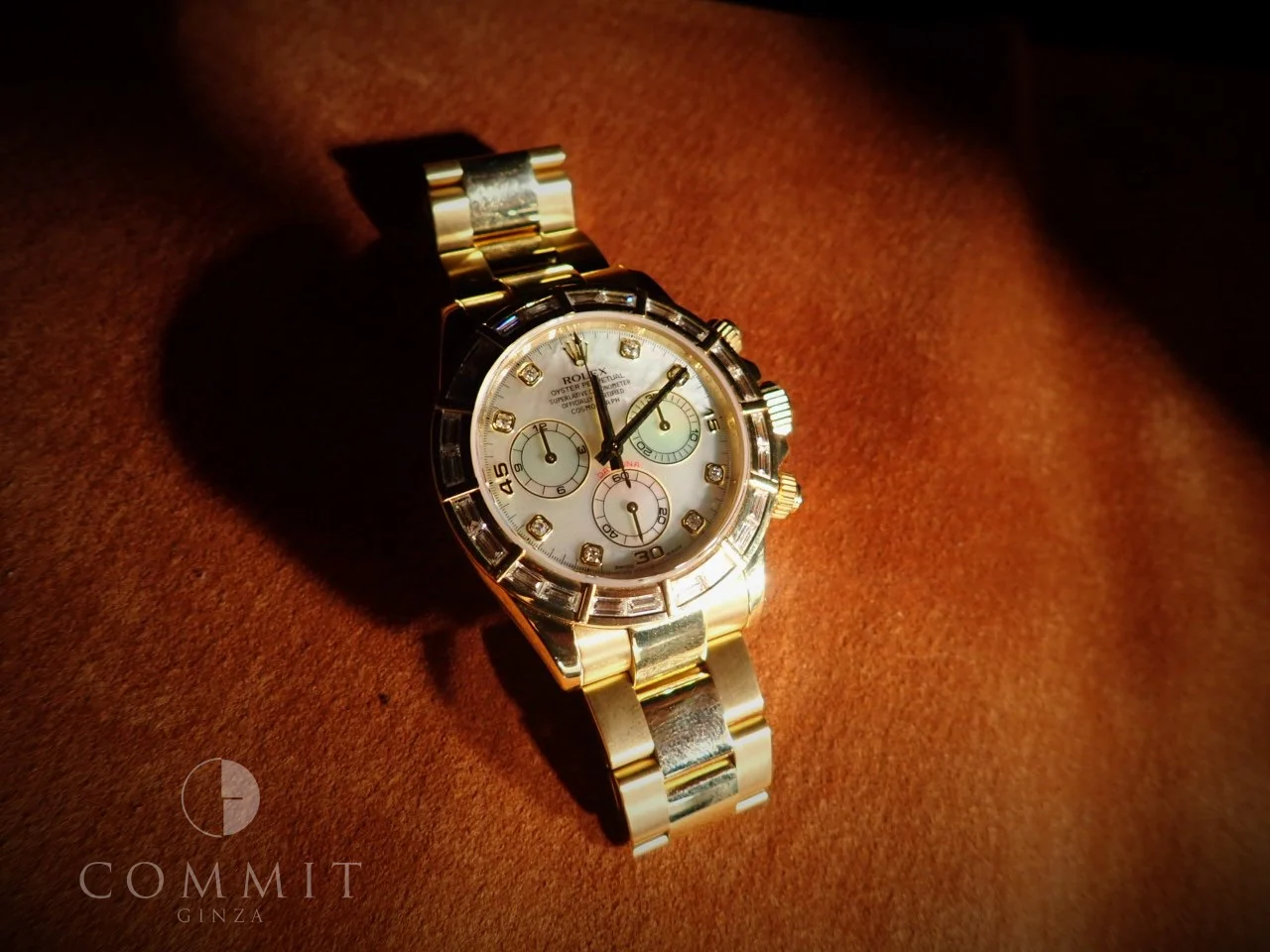 ロレックス デイトナ Ref.116568BR イエローゴールド ホワイトシェルx8Pダイヤ文字盤 - Image 12