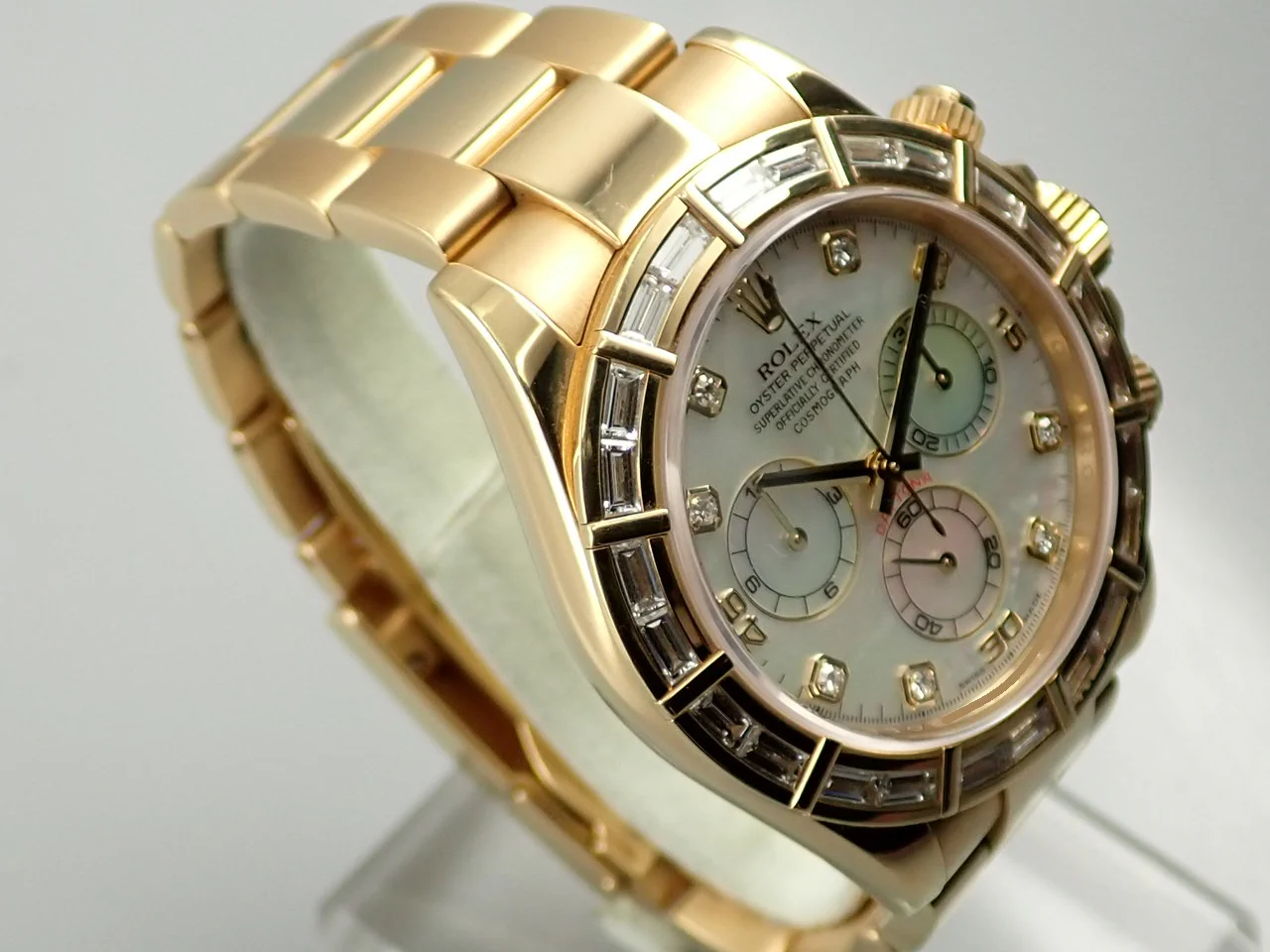 ロレックス デイトナ Ref.116568BR イエローゴールド ホワイトシェルx8Pダイヤ文字盤 - Image 4