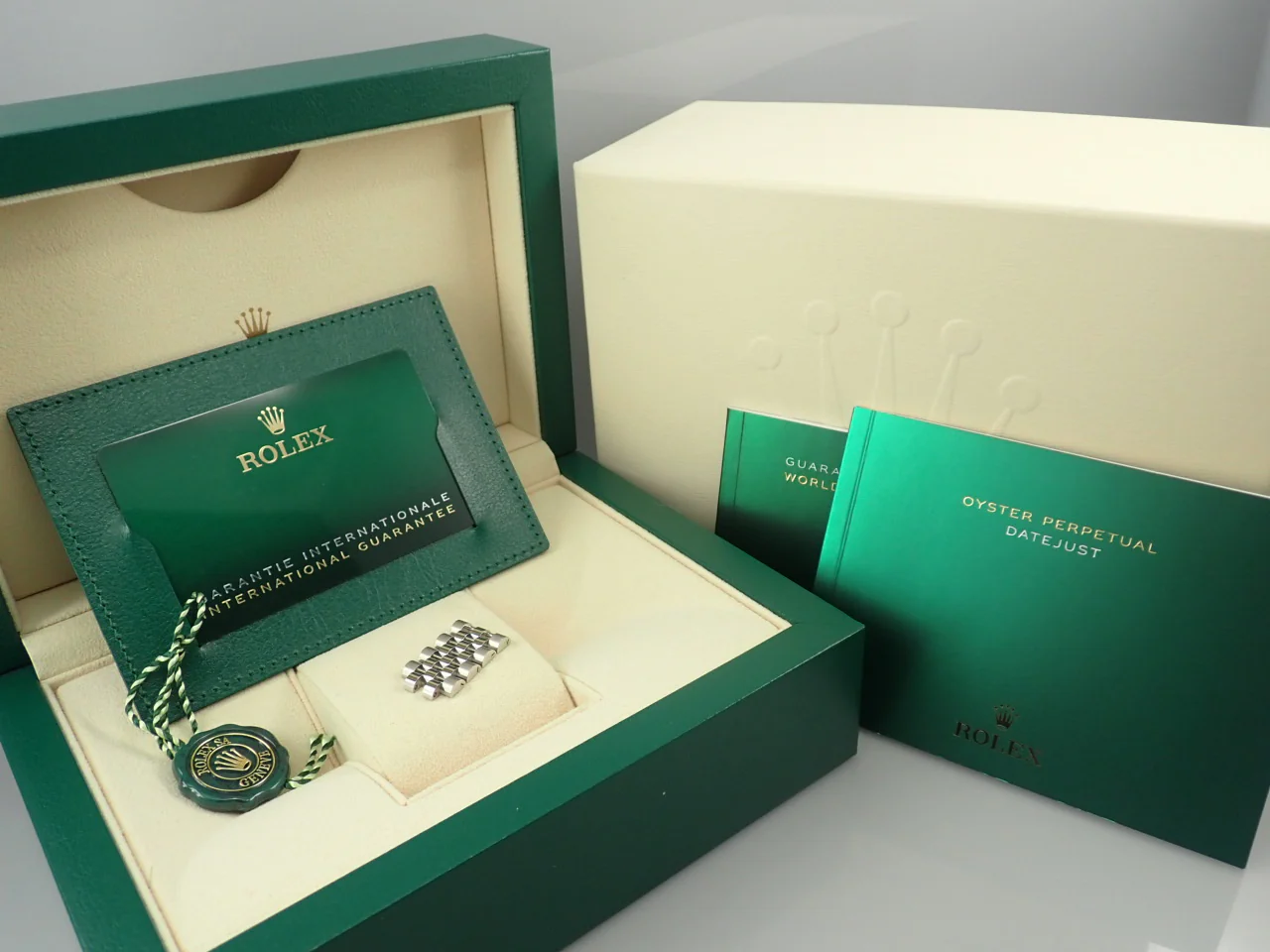 ロレックス デイトジャスト36 Ref.126200 ステンレススチール オリーブグリーン パームモチーフ文字盤 ジュビリーブレスレット - Image 10