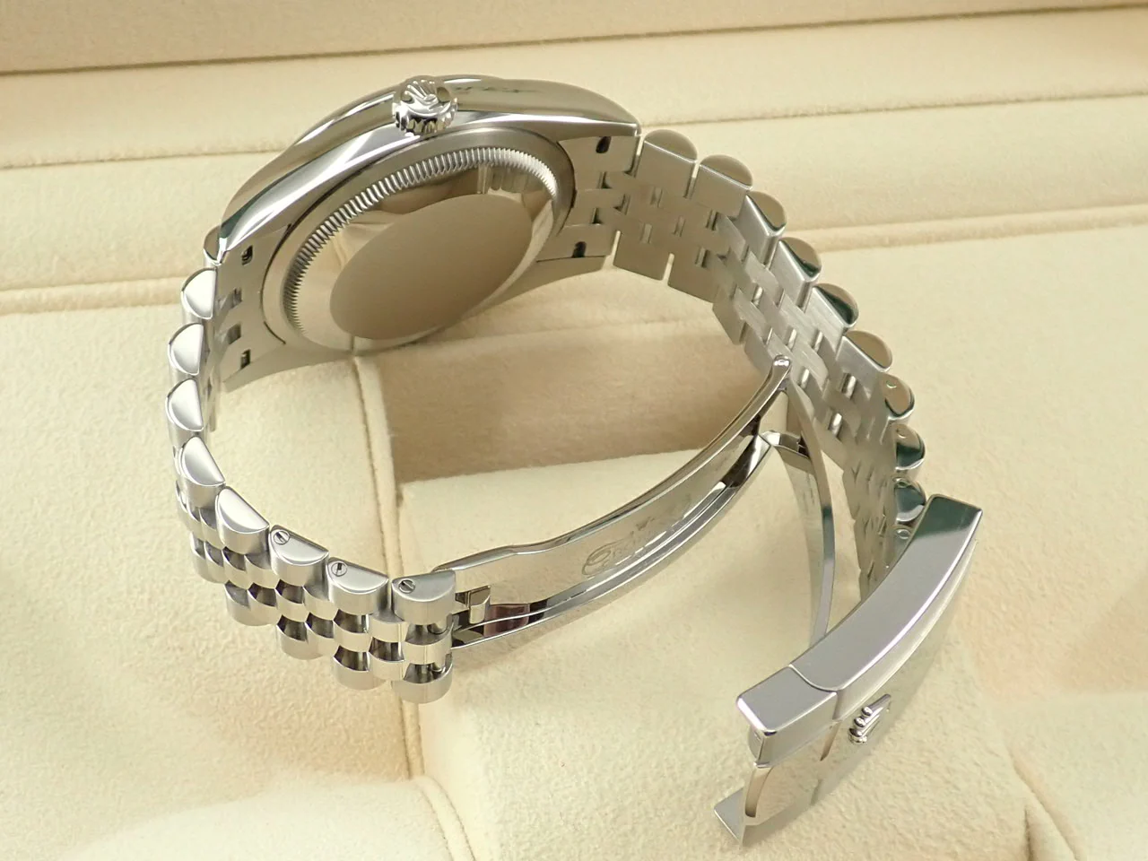 ロレックス デイトジャスト36 Ref.126200 ステンレススチール オリーブグリーン パームモチーフ文字盤 ジュビリーブレスレット - Image 8