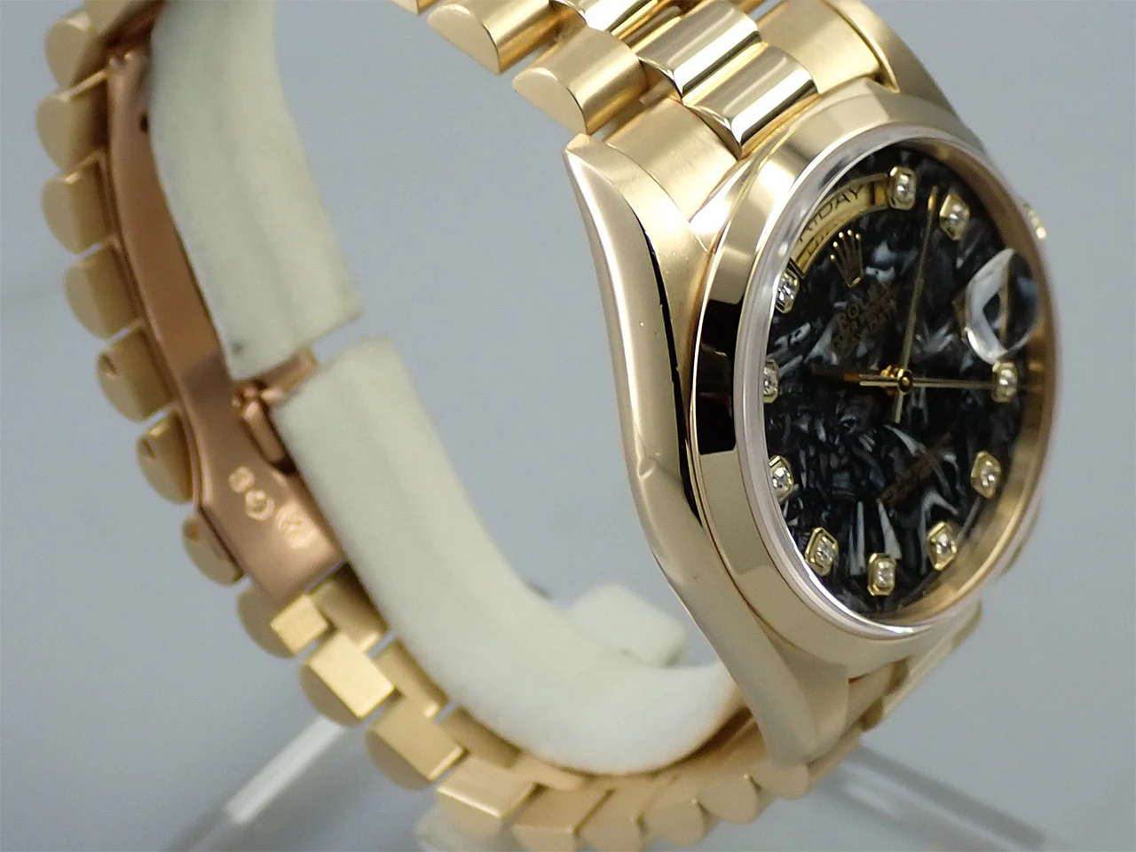 ロレックス デイデイト36 Ref.18208 イエローゴールド アンモナイトx10Pダイヤ文字盤 - Image 5
