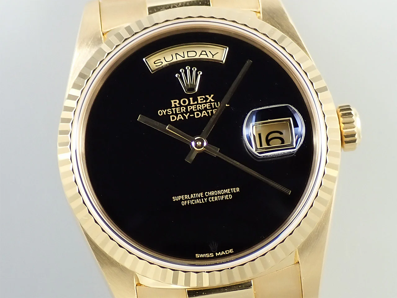 ロレックス デイデイト36 Ref.18238 イエローゴールド オニキス文字盤 - Image 3